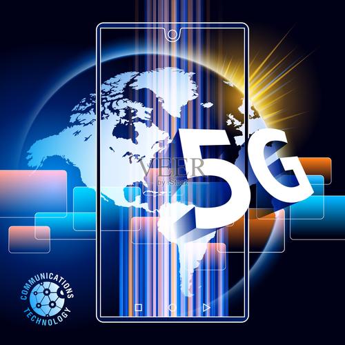 智能手机通信技术5g插画图片素材